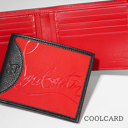 CHRISTIAN LOUBOUTIN メンズ 2つ折り財布 COOLCARD 3195052 LOUBI BLACK レッド ブラック H734