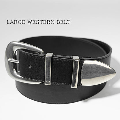 CELINE メンズ ベルト LARGE WESTERN BELT 45BBT3AJG BLACK ブラック 38SI