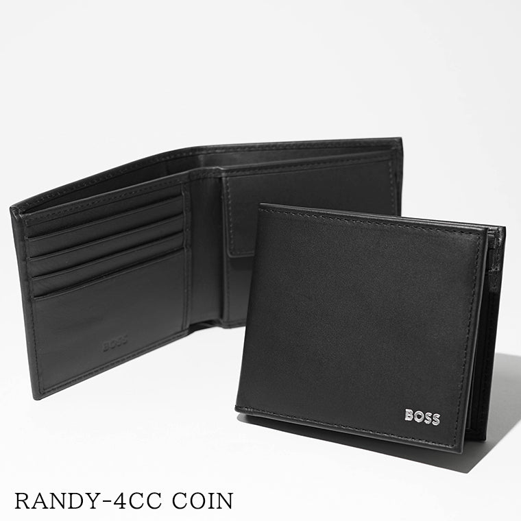 【2026SS SUMMER SALE】HUGO BOSS メンズ 2つ折り財布 RANDY 4CC COIN 50546152 ブラック 001