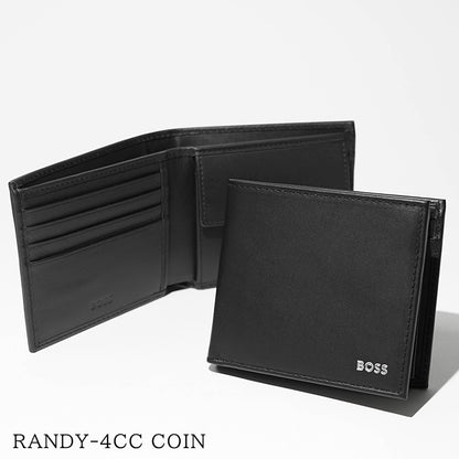 【2026SS SUMMER SALE】HUGO BOSS メンズ 2つ折り財布 RANDY 4CC COIN 50546152 ブラック 001