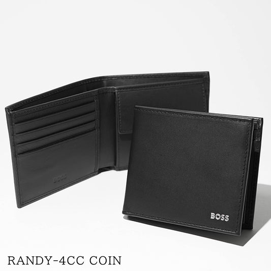 HUGO BOSS メンズ 2つ折り財布 RANDY 4CC COIN 50546152 ブラック 001