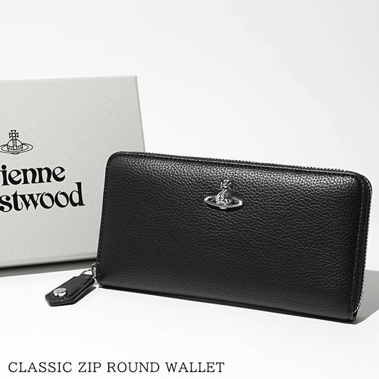 Vivienne Westwood レディース メンズ 長財布 CLASSIC ZIP ROUND WALLET 5106005BW S000D BLACK ブラック N403