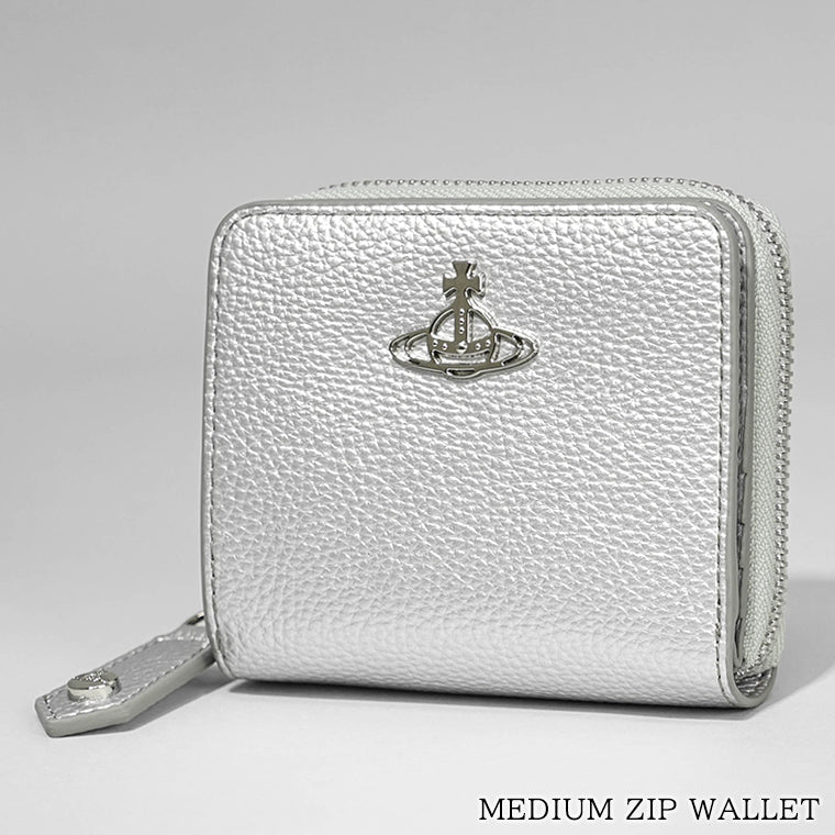 Vivienne Westwood レディース メンズ 2つ折り財布 MEDIUM ZIP WALLET 5107004JU S000D SILVER シルバー Q401