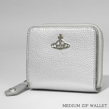 Vivienne Westwood レディース メンズ 2つ折り財布 MEDIUM ZIP WALLET 5107004JU S000D SILVER シルバー Q401