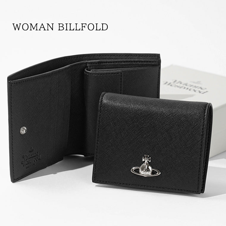 Vivienne Westwood レディース 2つ折り財布 WOMAN BILLFOLD 51150030W S0021 BLACK ブラック N401