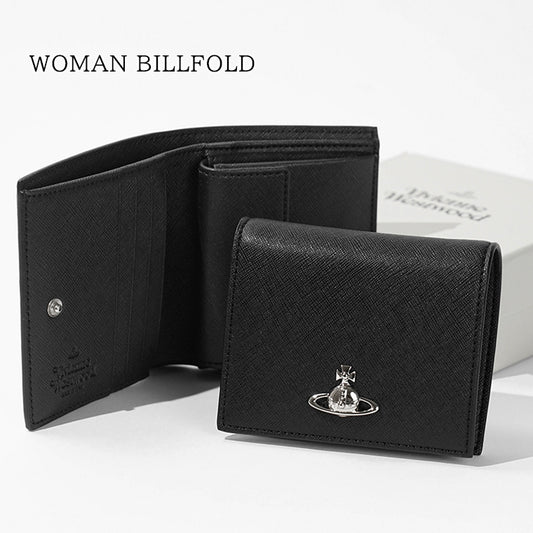 Vivienne Westwood レディース 2つ折り財布 WOMAN BILLFOLD 51150030W S0021 BLACK ブラック N401