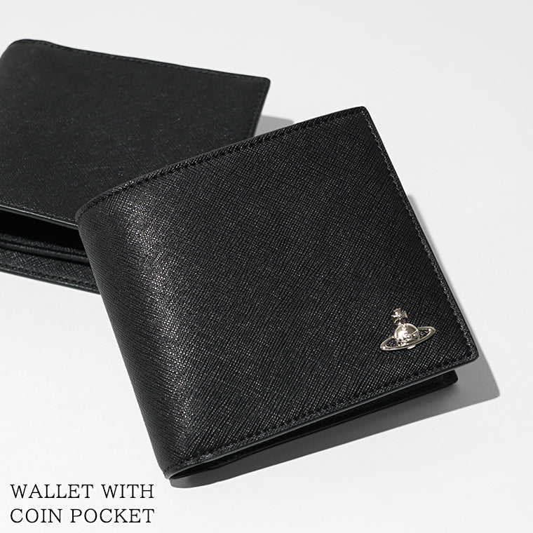 Vivienne Westwood メンズ 2つ折り財布 WALLET WITH COIN POCKET 5115003NM S0021 BLACK ブラック N401