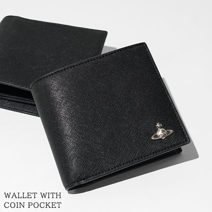 Vivienne Westwood メンズ 2つ折り財布 WALLET WITH COIN POCKET 5115003NM S0021 BLACK ブラック N401