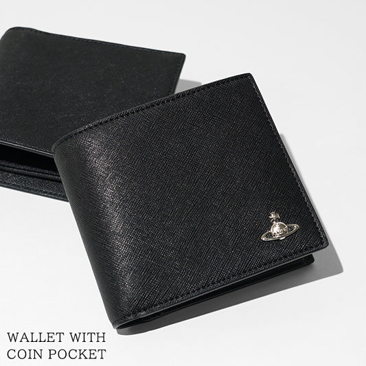 Vivienne Westwood メンズ 2つ折り財布 WALLET WITH COIN POCKET 5115003NM S0021 BLACK ブラック N401