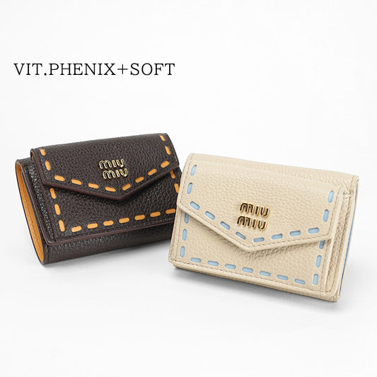 MIU MIU レディース 3つ折り財布 VIT.PHENIX+SOFT 5MH021 2IIB 2カラー