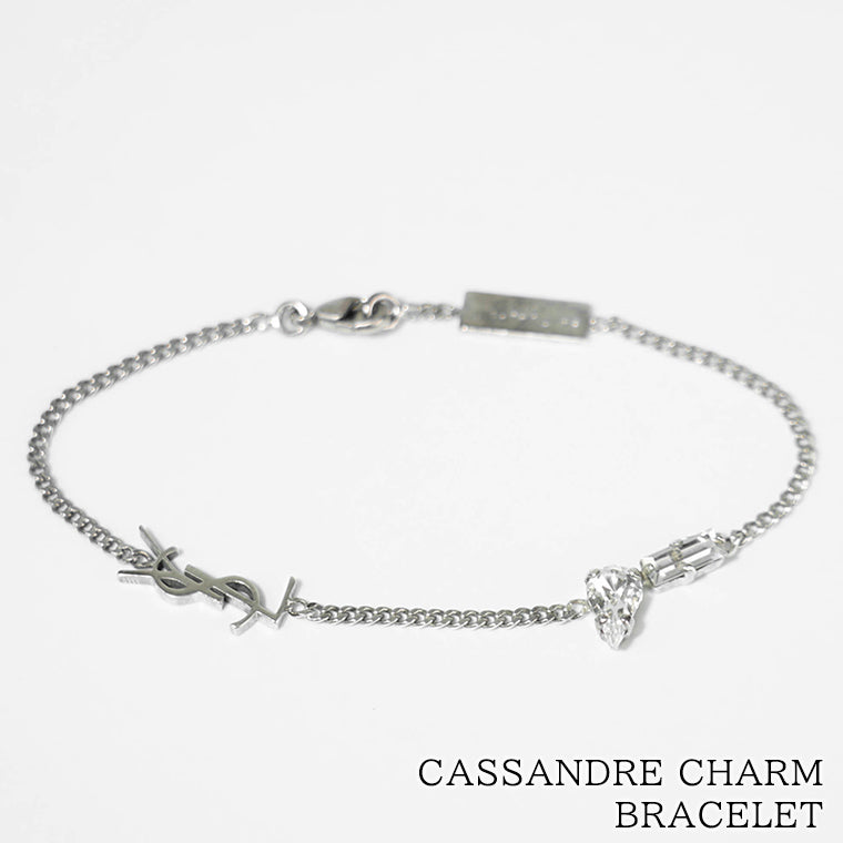 SAINT LAURENT メンズ レディース ブレスレット CASSANDRE CHARM BRACELET 692489 Y1526 OXIDIZED SILVER シルバー 8368