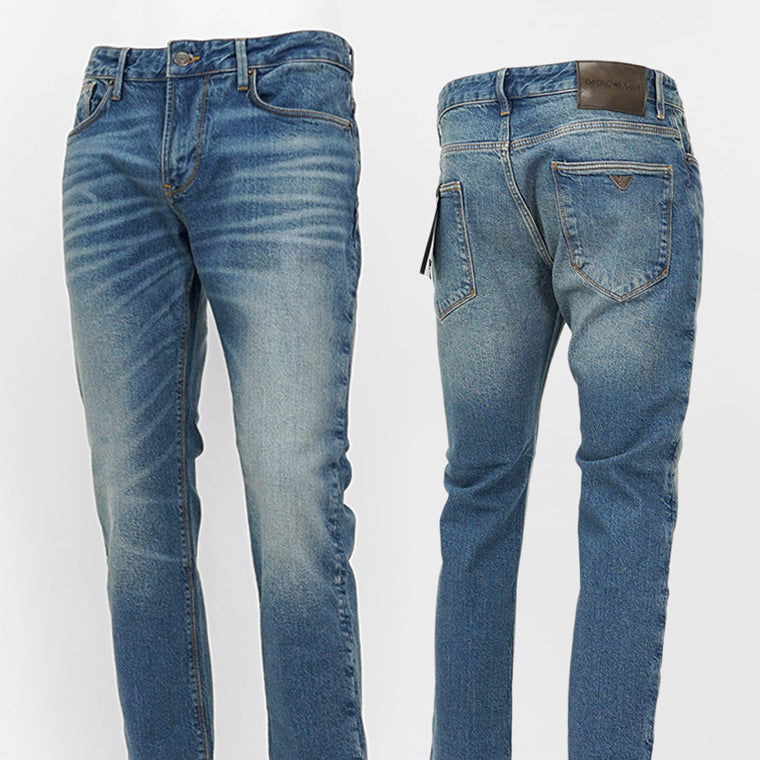 【2024AW CLEARANCE SALE】 EMPORIO ARMANI メンズ ジーンズ 6D1J06 1D67Z DENIM BLU MD ウォッシュブルー 0942