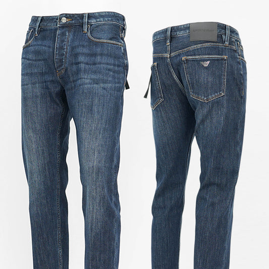 【2024AW CLEARANCE SALE】 EMPORIO ARMANI メンズ ジーンズ 6D1J75 1DRPZ DENIM BLU MD ウォッシュブルー 0942