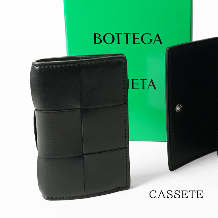 BOTTEGA VENETA メンズ カードケース CASSETE 755370 VBWD3 BLACK SILVER ブラック シルバー 8803