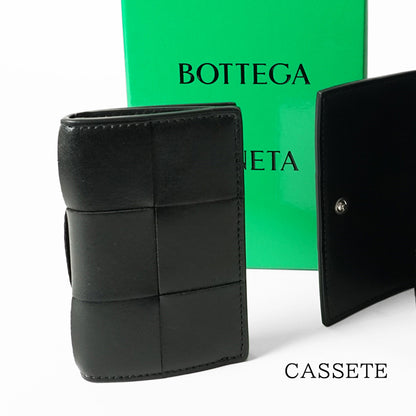 BOTTEGA VENETA メンズ カードケース CASSETE 755370 VBWD3 BLACK SILVER ブラック シルバー 8803