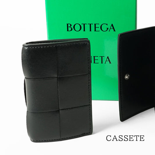 BOTTEGA VENETA メンズ カードケース CASSETE 755370 VBWD3 BLACK SILVER ブラック シルバー 8803