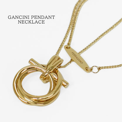 FERRAGAMO レディース ネックレス GANCINI PENDANT NECKLACE 760551 751631 ORO GIOVE ゴールド 001