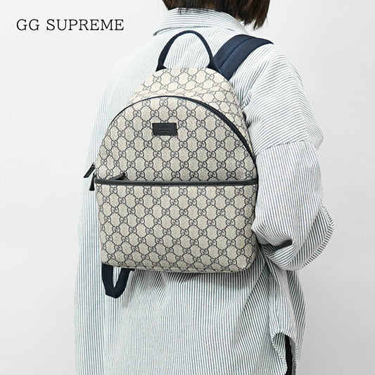 【SUMMER FINAL SALE】 GUCCI KIDS キッズ バックパック GG SUPREME 782708 FAC4E ベージュ ネイビー 4075