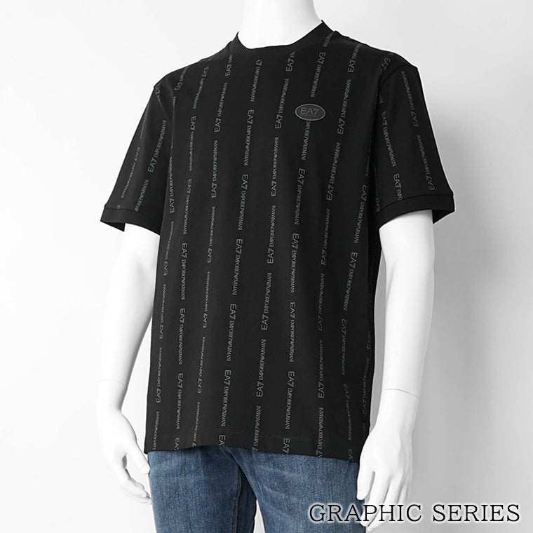 EMPORIO ARMANI EA7 メンズ Tシャツ GRAPHIC SERIES 7M001391 AF12874 BLACK SMOKED PEARL FANCY ブラック FC039