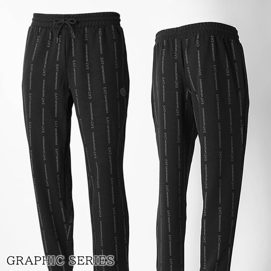 EMPORIO ARMANI EA7 メンズ スウェットパンツ GRAPHIC SERIES 7M001394 AF12660 BLACK SMOKED PEARL FANCY ブラック FC039