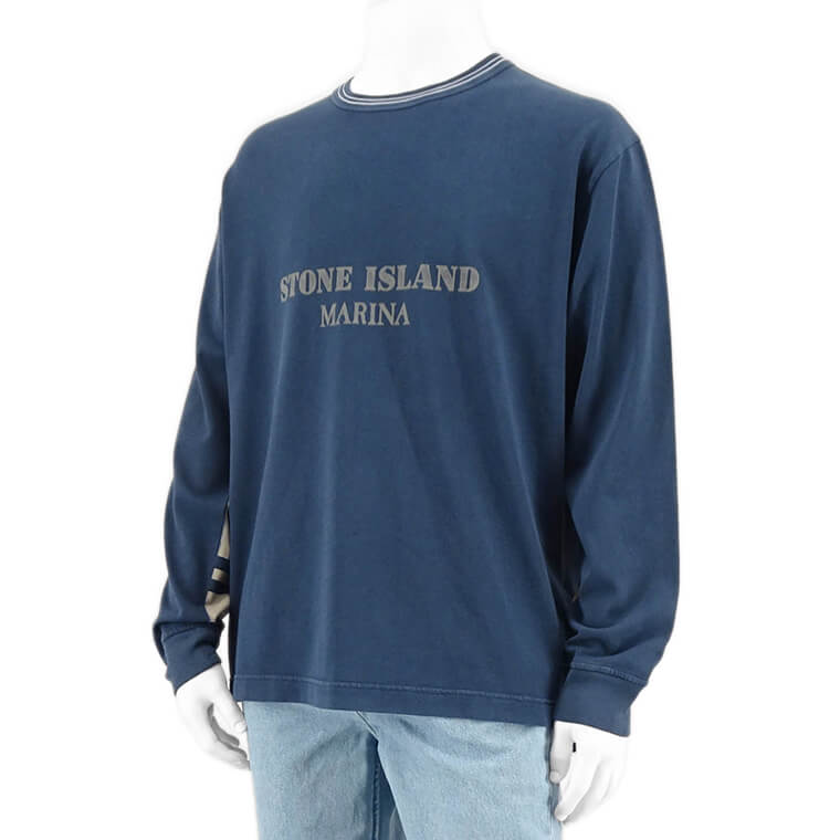 STONE ISLAND メンズ 長袖Tシャツ 8015206X4 ROYAL BLUE ロイヤルブルー V0127