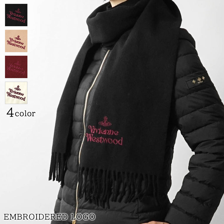 Vivienne Westwood レディース メンズ マフラー EMBROIDERED LOGO 81030007 W00Q7 AAB AAC 4カラー