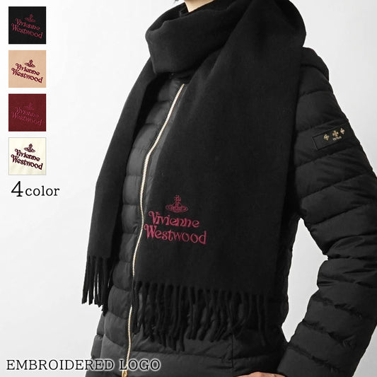 Vivienne Westwood レディース メンズ マフラー EMBROIDERED LOGO 81030007 W00Q7 AAB AAC 4カラー