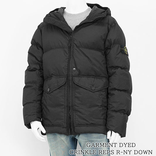 STONE ISLAND メンズ ダウンジャケット GARMENT DYED CRINKLE REPS R NY DOWN 811540723 ブラック V0029