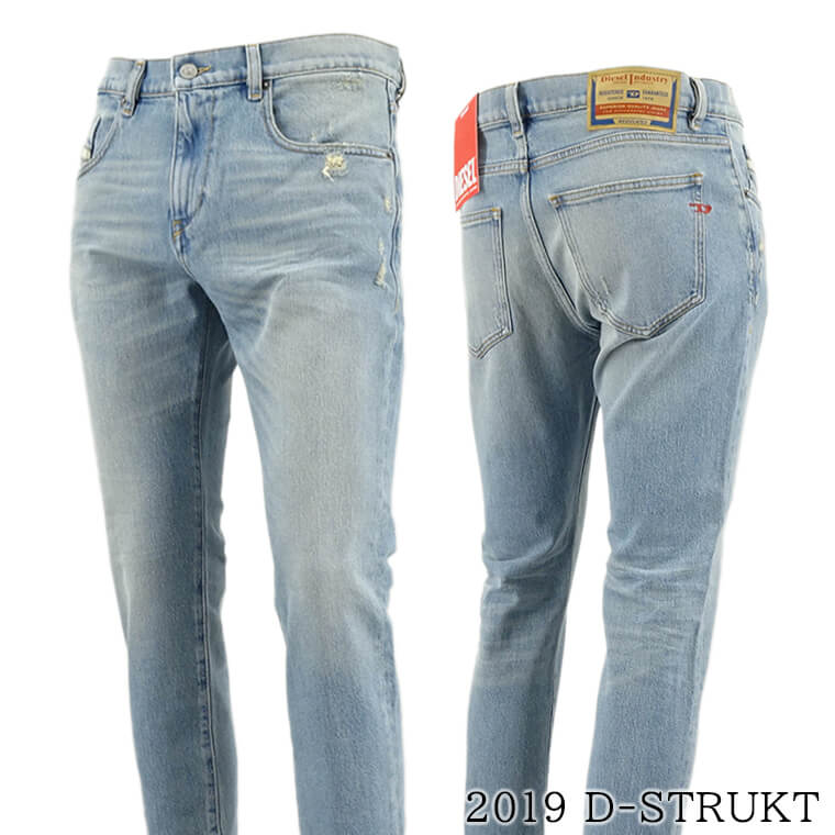 DIESEL メンズ ジーンズ 2019 D STRUKT A03562 09H39 ウォッシュブルー 01