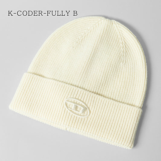 DIESEL メンズ レディース ニットキャップ K CODER FULLY B A04092 0DAOB クリーム 1AB ブラック 9XX