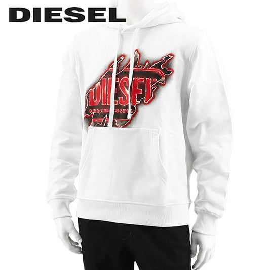 DIESEL メンズ パーカー S GINN HOOD E8 A09829 0BAWT ホワイト 100