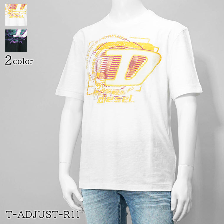 【SUMMER FINAL SALE】 DIESEL メンズ Tシャツ T ADJUST R11 A16430 0QKAP 2カラー