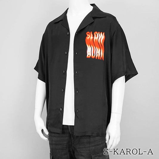【SUMMER FINAL SALE】 DIESEL メンズ 半袖シャツ S KAROL A A16460 OKNAK ブラック 9XX