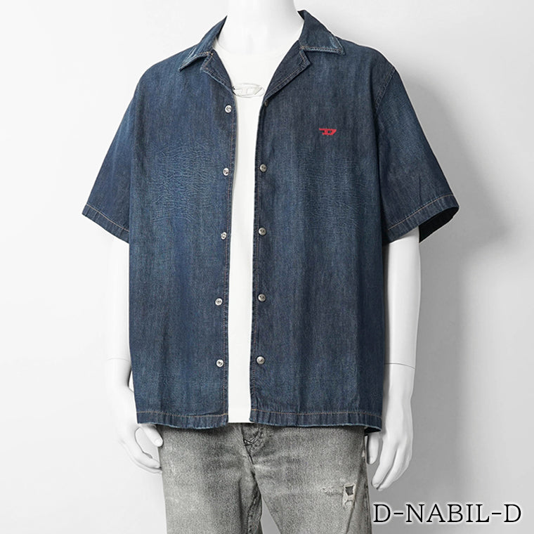 【SUMMER FINAL SALE】 DIESEL メンズ 半袖デニムシャツ D NABIL D A16957 0DBDB ウォッシュブルー 01