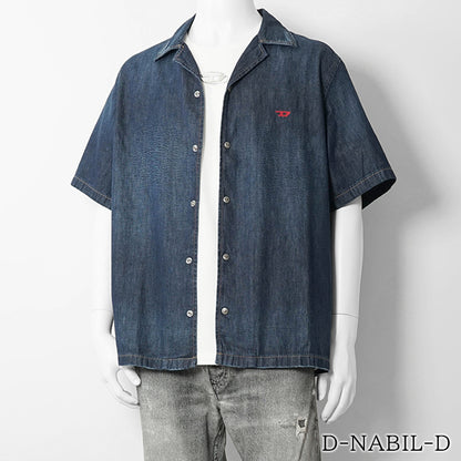 【SUMMER FINAL SALE】 DIESEL メンズ 半袖デニムシャツ D NABIL D A16957 0DBDB ウォッシュブルー 01
