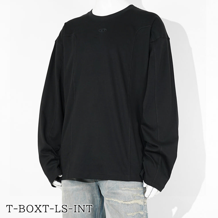 DIESEL メンズ 長袖Tシャツ T BOXT LS INT A19444 0AIJU ブラック 9XX