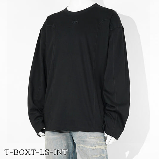 DIESEL メンズ 長袖Tシャツ T BOXT LS INT A19444 0AIJU ブラック 9XX