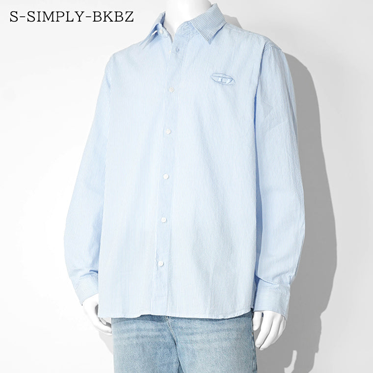 DIESEL メンズ シャツ S SIMPLY BKBZ A20475 0BKBZ ブルー ホワイト 85W