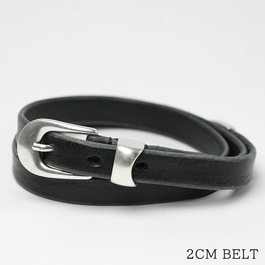 OUR LEGACY メンズ ベルト 2CM BELT A2208BBLA ブラック BLACK LEATHER