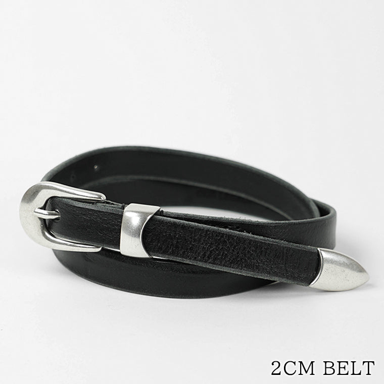 OUR LEGACY メンズ ベルト 2CM BELT A2208BBLA ブラック BLACK LEATHER