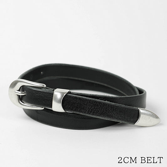 OUR LEGACY メンズ ベルト 2CM BELT A2208BBLA ブラック BLACK LEATHER