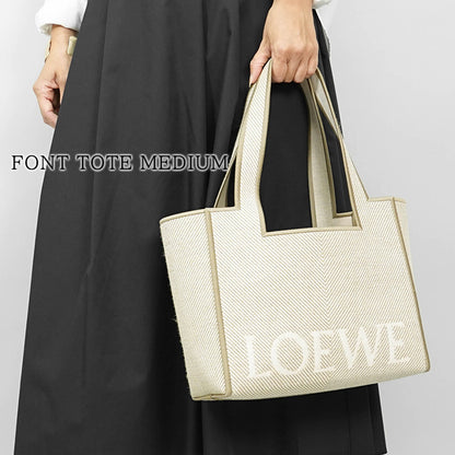 LOEWE レディース トートバッグ FONT TOTE MEDIUM ALF1B61X11 ECRU エクリュ 2370