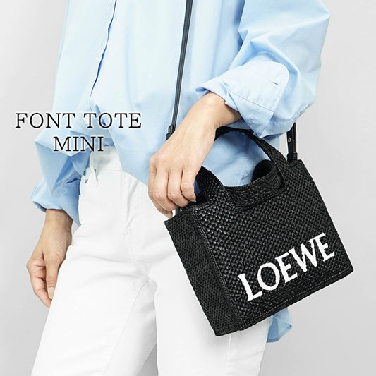 LOEWE レディース トートバッグ FONT TOTE MINI ALF1V46X01 BLACK ブラック 1100