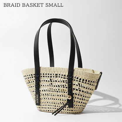 【SUMMER FINAL SALE】 LOEWE レディース バッグ BRAID BASKET SMALL ASCPIBSX02 NATURAL BLACK ナチュラル ブラック 2165