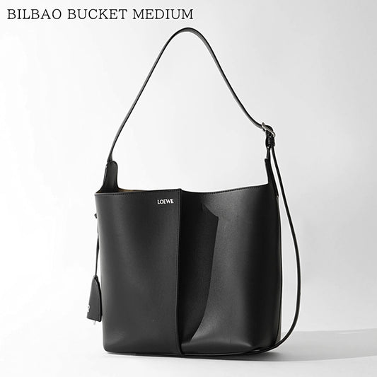 【SUMMER FINAL SALE】 LOEWE レディース ショルダーバッグ BILBAO BUCKET MEDIUM AWRAWRPX01 BLACK ブラック 1100