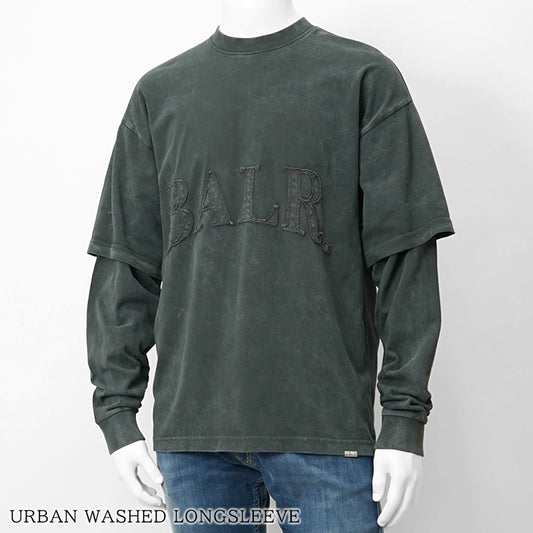 BALR. メンズ 長袖Tシャツ URBAN WASHED LONGSLEEVE B1111 1066 ウォッシュグレー VOLCANIC GREY