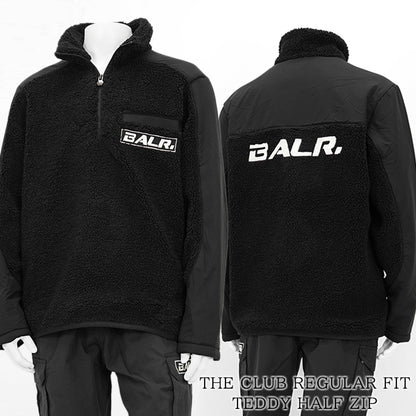 BALR. メンズ ハーフジップボアジャケット THE CLUB REGULAR FIT TEDDY HALF ZIP B126B 1005 ブラック JET BLACK