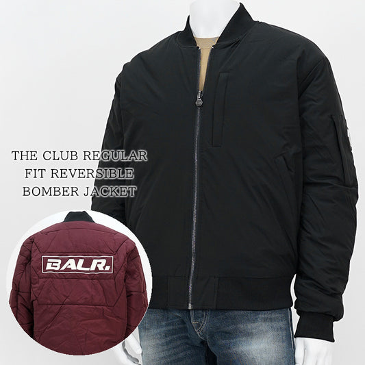 BALR. メンズ ブルゾン THE CLUB REGULAR FIT REVERSIBLE BOMBER JACKET B1381 1019 ブラック ワイン JET BLACK