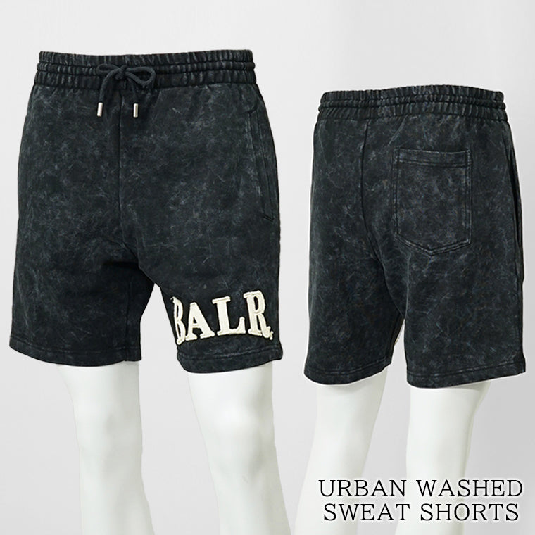 BALR. メンズ ショートパンツ URBAN WASHED SWEAT SHORTS B1433 1024 ブラック JET BLACK