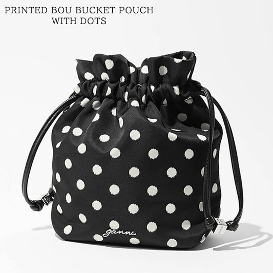 GANNI レディース ポーチ PRINTED BOU BUCKET POUCH WITH DOTS B3010068 BLACK ブラック 099